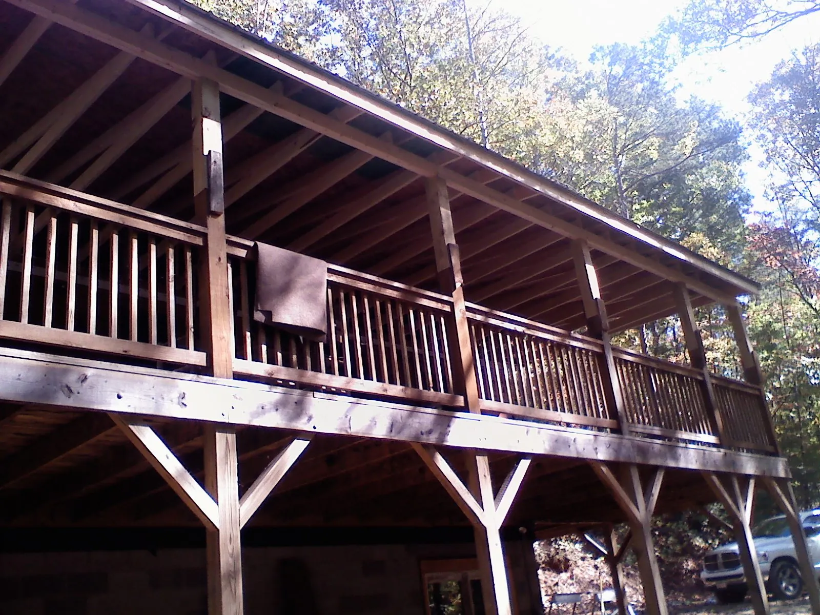 Timber framing under a new elevated porch and deck — Roof Leak Repair in Fall Branch by Roofing Brothers